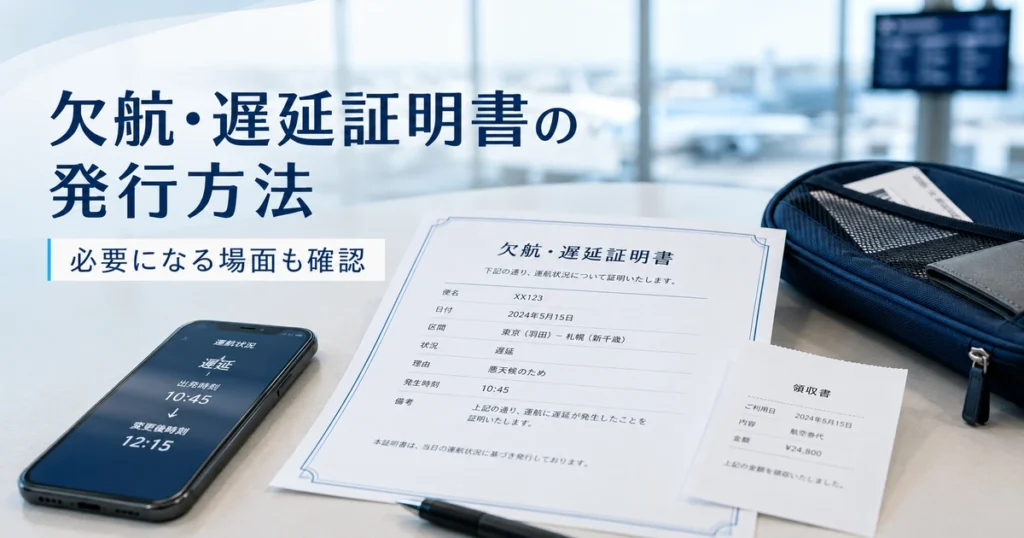 欠航・遅延証明書は必要？発行方法と使う場面