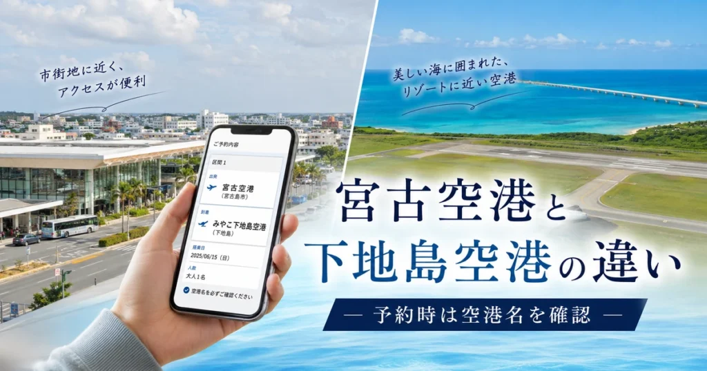 宮古空港とみやこ下地島空港の違い｜スカイマーク利用時は空港名を確認