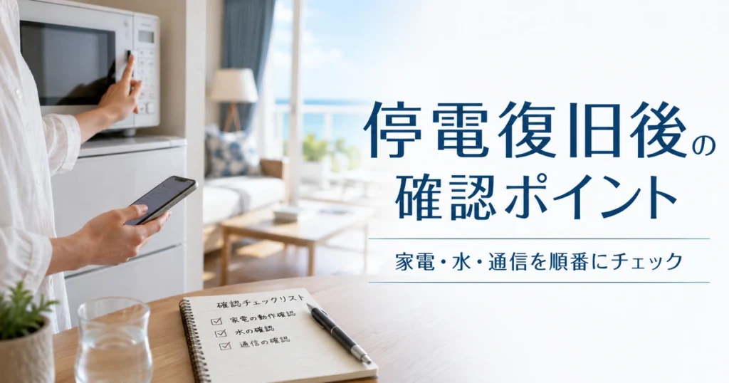 停電が復旧した後の注意点