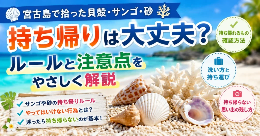 宮古島の貝殻は持ち帰りできる？サンゴ・砂・ビーチ採取のルール
